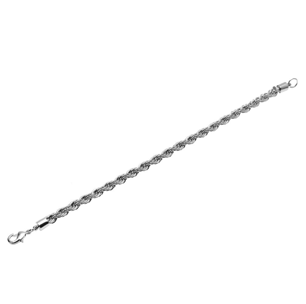 Bracelet HipHop 6mm Gold Plated Stainless Steel Twist Bracelet Spectrum