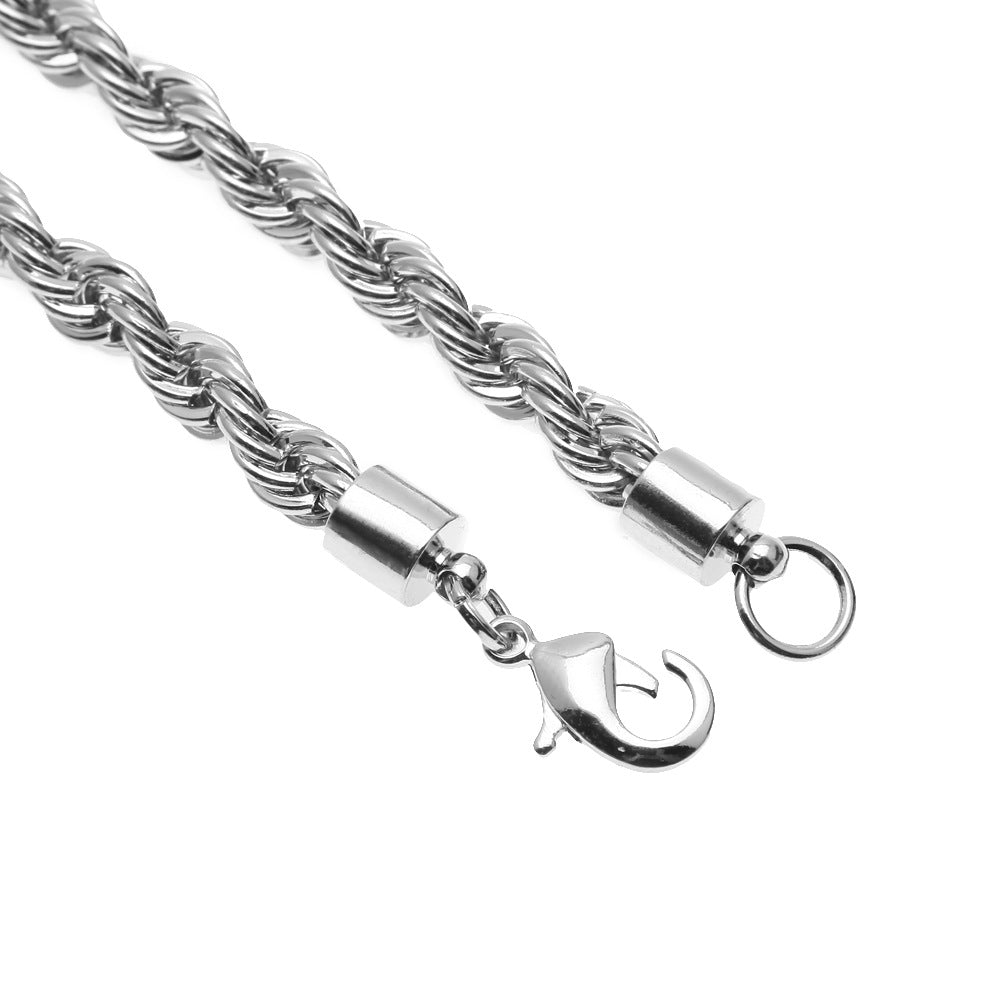 Bracelet HipHop 6mm Gold Plated Stainless Steel Twist Bracelet Spectrum