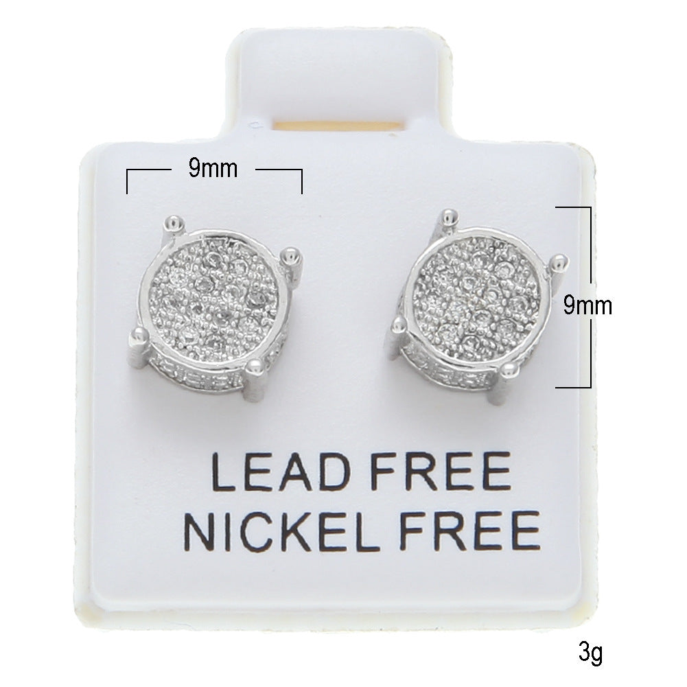 Earrings Zircon Round Earrings Spectrum