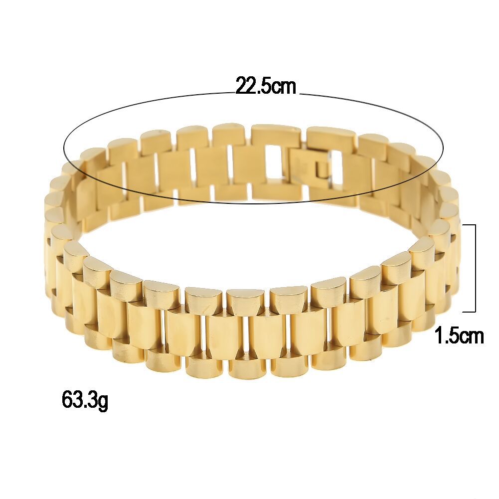 Bracelet Bracelet Punk Hip Hop Solid Steel Strap Stainless Steel Watch St. Valentine's Spectrum