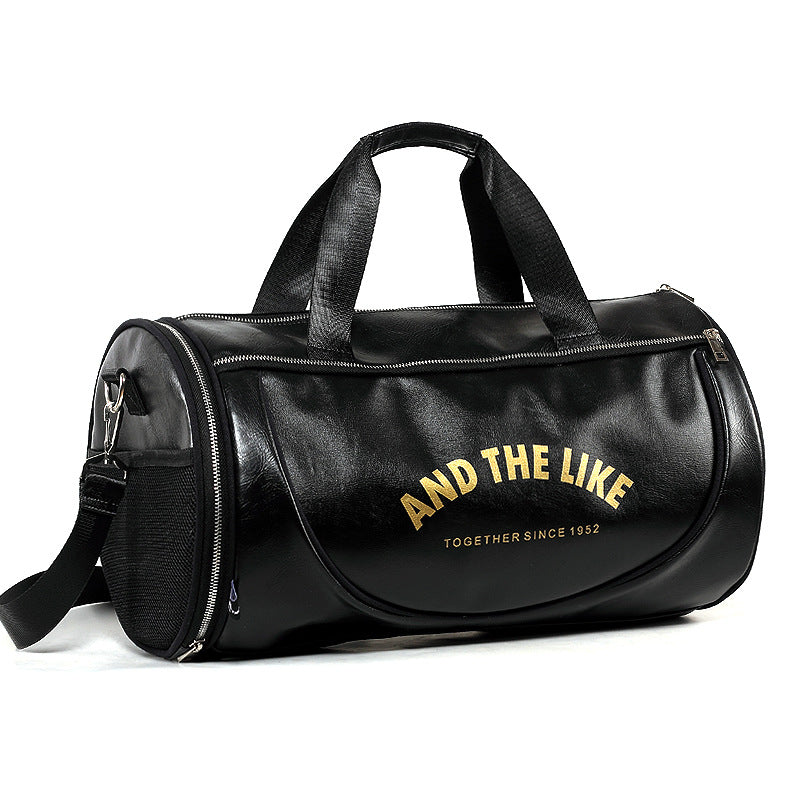 Leather duffel bag shoulder messenger bag travel bag sports bag men's fitness bag women's portable training bag