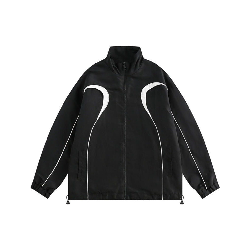 Unisex Jacket Vintage Stand Collar Jacket for Men and Women Couple Casual Loose Jacket