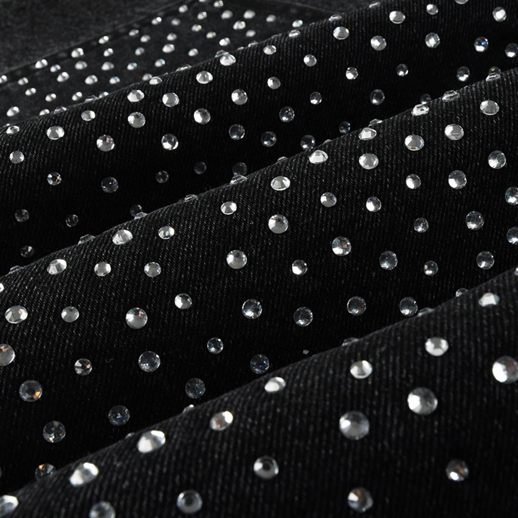 Mens trendy purple jeans, 100% cotton  Jeans Rhinestones #104