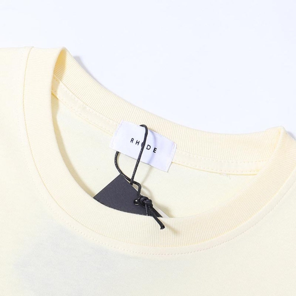 Rhude T Shirts gradual change color pattern print cotton short sleeves men and women