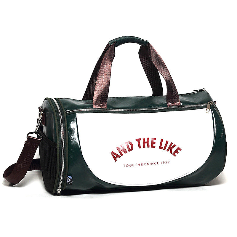 Leather duffel bag shoulder messenger bag travel bag sports bag men's fitness bag women's portable training bag
