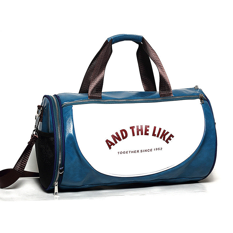Leather duffel bag shoulder messenger bag travel bag sports bag men's fitness bag women's portable training bag