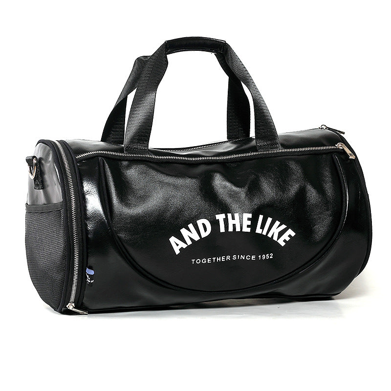 Leather duffel bag shoulder messenger bag travel bag sports bag men's fitness bag women's portable training bag