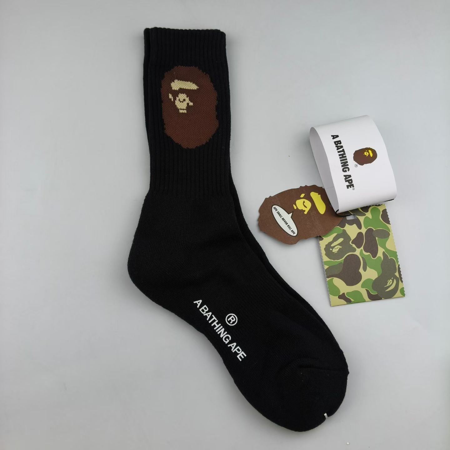 Bathing Ape Bape Socks ape head socks men and women medium tube towel bottom outdoor actual combat elite training sports basketball socks