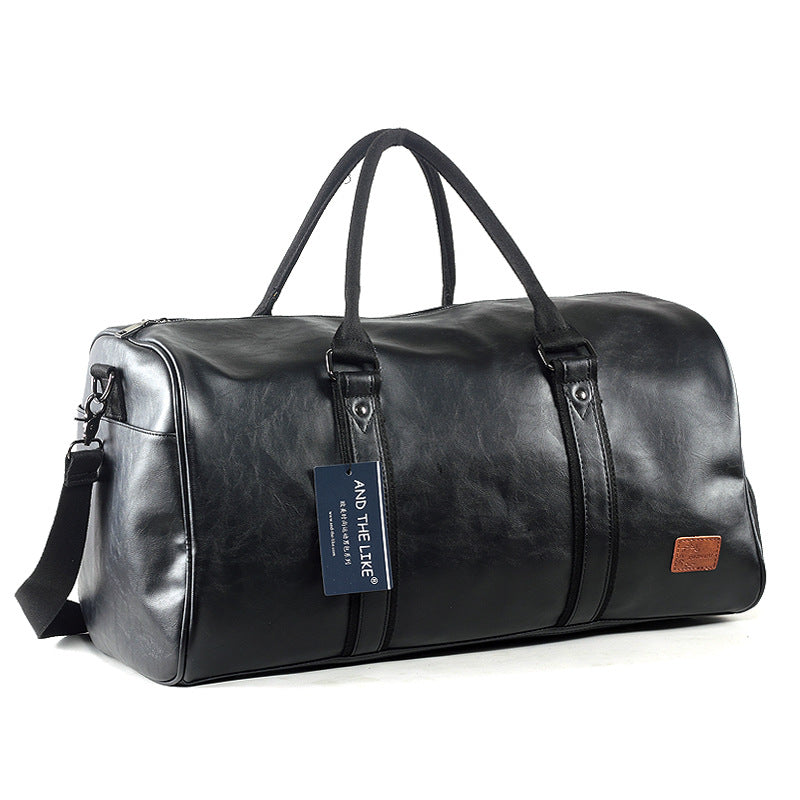Leather duffel bag men's travel bag large capacity portable messenger bag casual