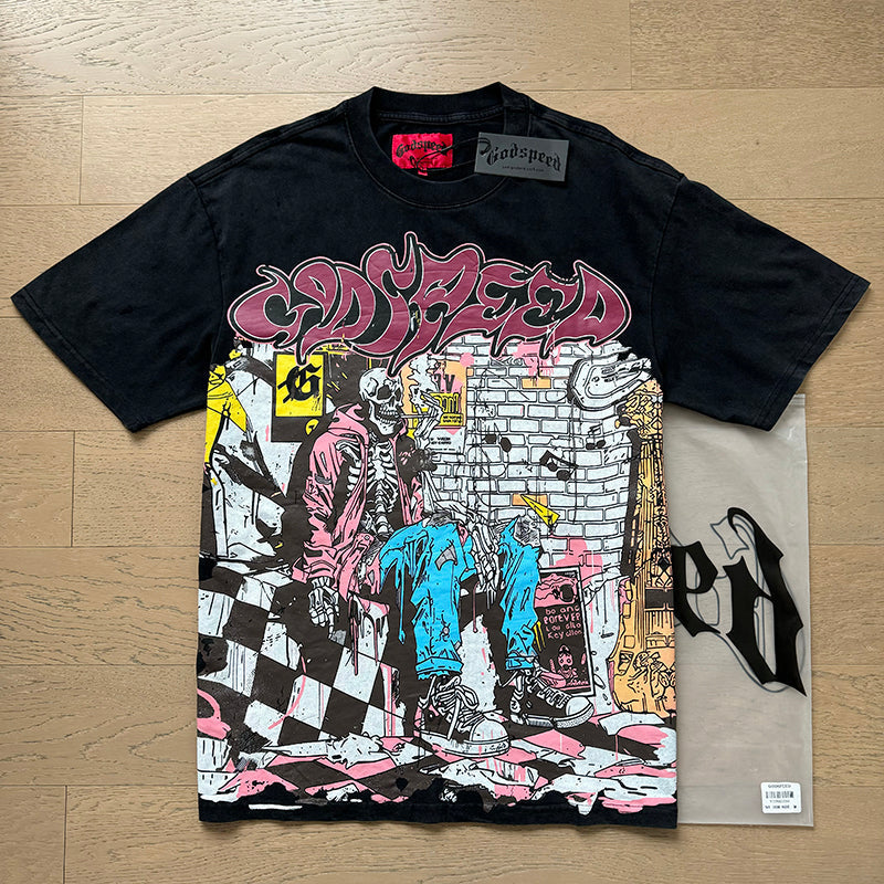 Godspeed T-Shirt Retro Fantasy Pattern