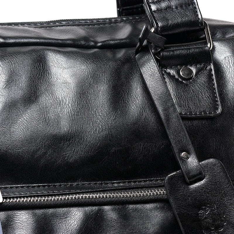 Leather duffel bag men's travel bag large capacity portable messenger bag leisure travel shoulder bag luggage bag