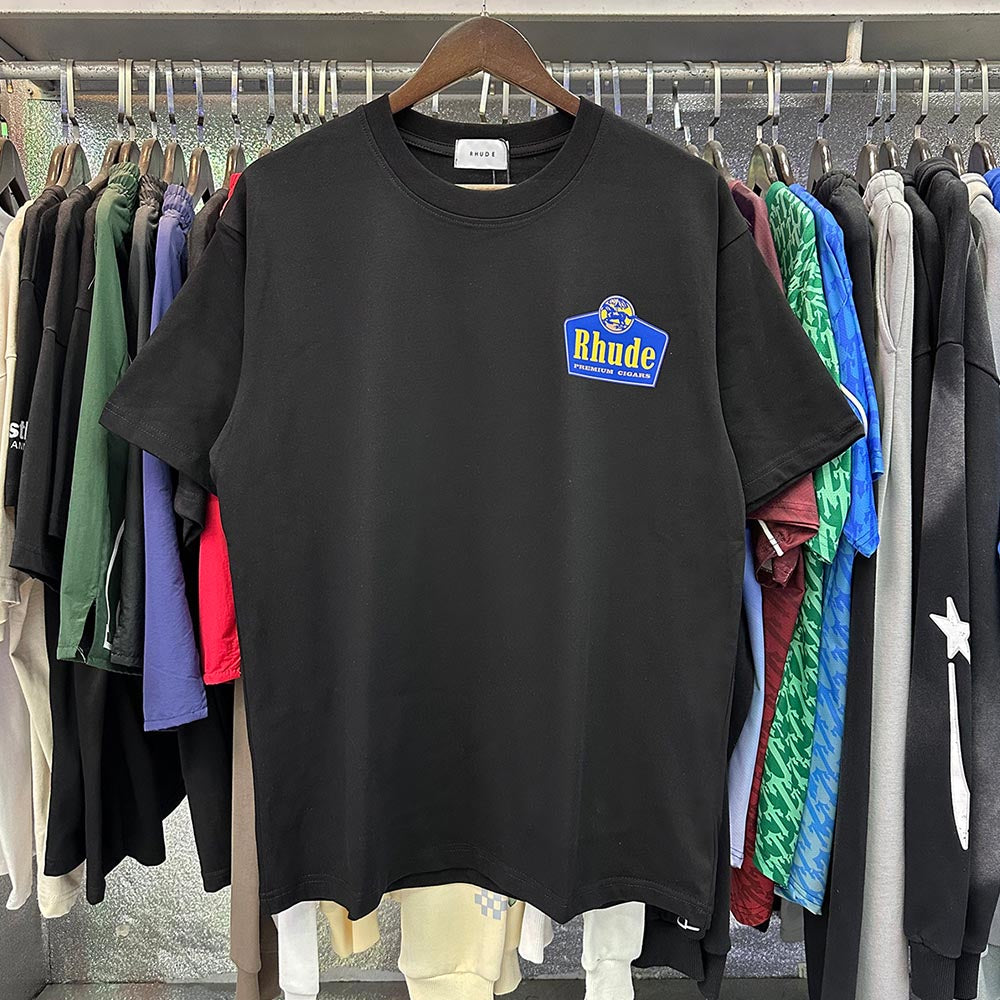 Rhude T Shirts Wine Printing Cotton Casual Short Sleeve Men and Women