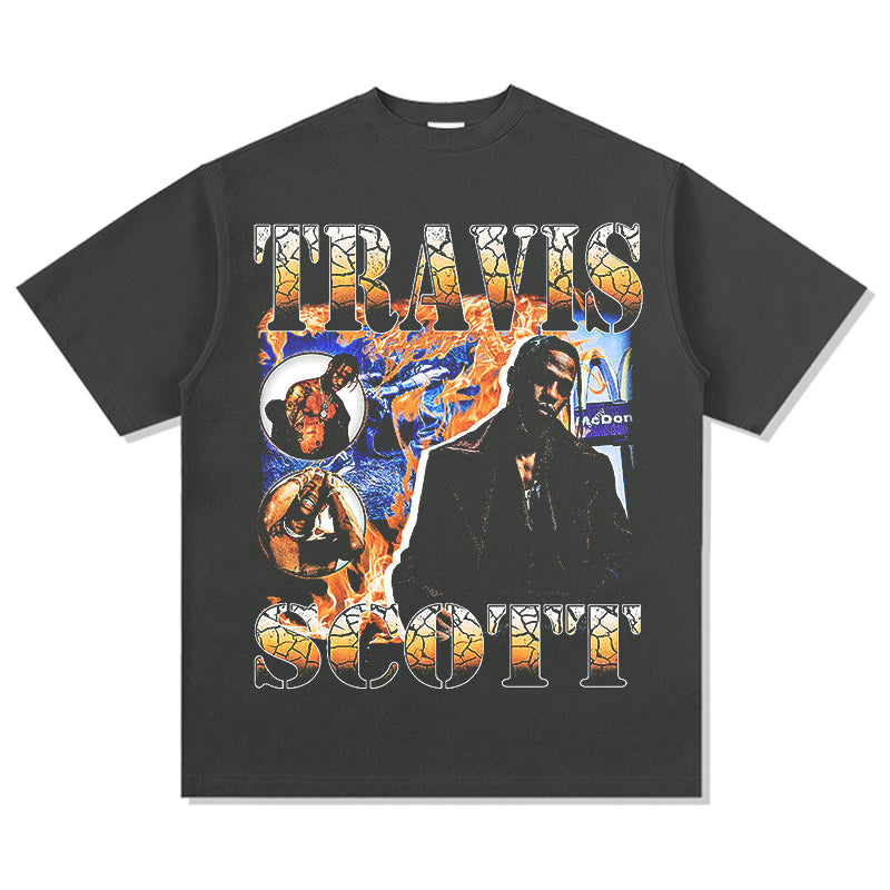 Travis Scott Flame Crack T-Shirt