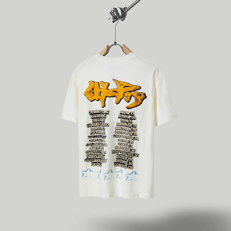 Travis Scott T Shirts Cactus Jack x Utopia Tour Utopia joint model Skeleton Soldier Print Short Sleeve