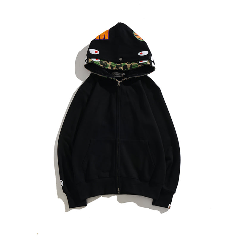 Bathing Ape Hoodie Camouflage Cardigan Men's and Women's Sweater Hoodie Coat