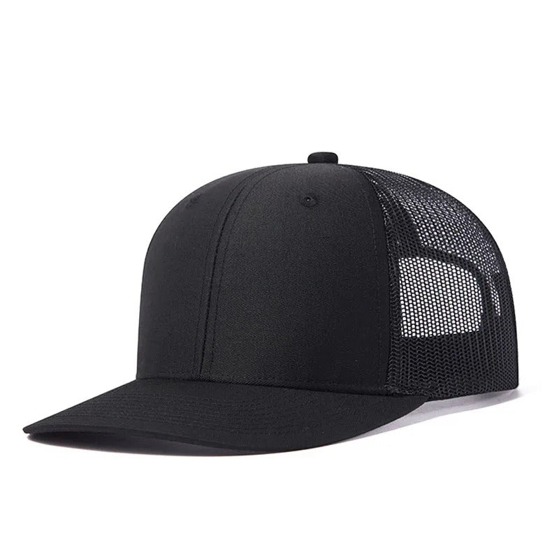Trendy flat brimmed snapback hats summer mesh breathable