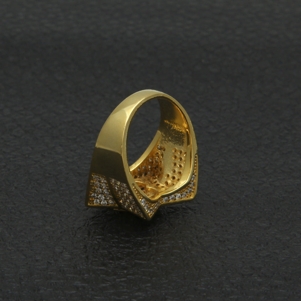 Rings Rap Pentagram Ring Copper Zircon St. Valentine's