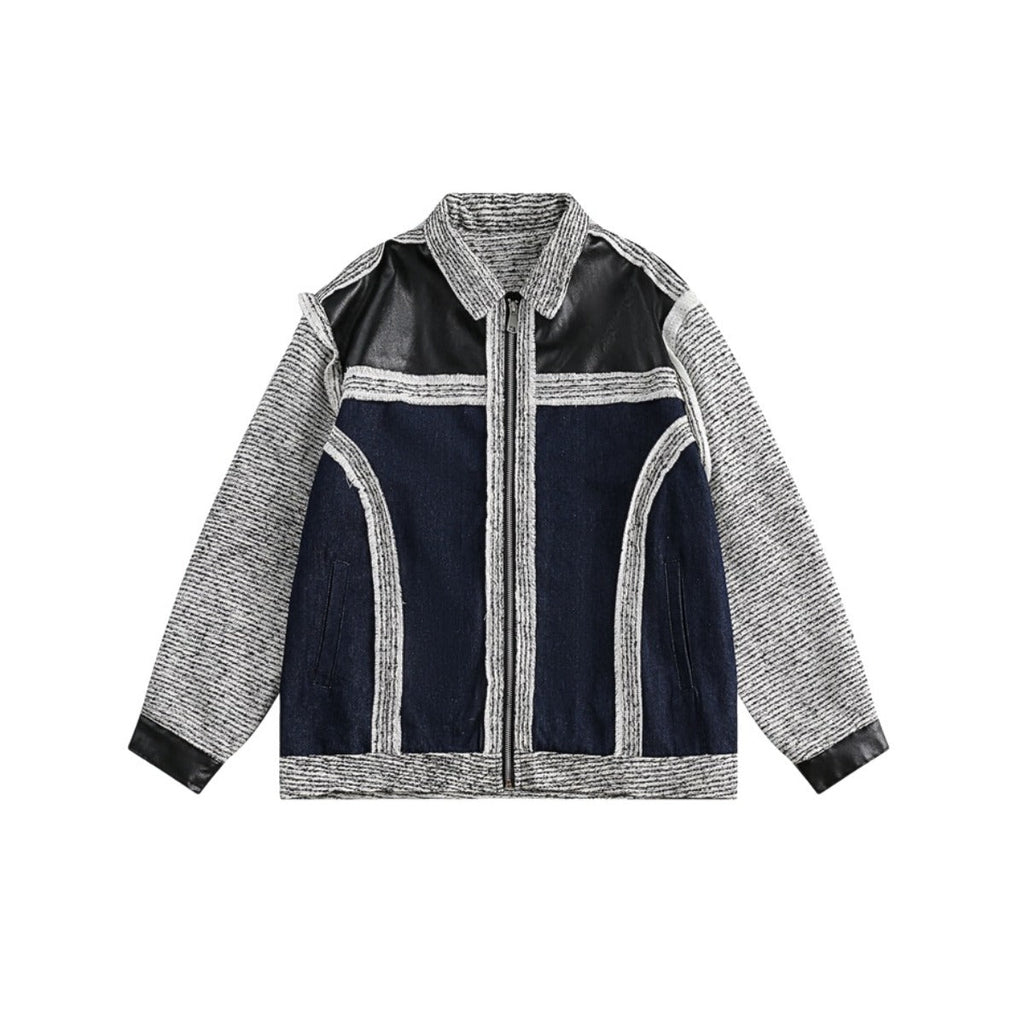 Unisex Jacket Western Denim Style Coat Retro Patchwork Denim Clothes Jacket Men's and Women's Loose Cardigan