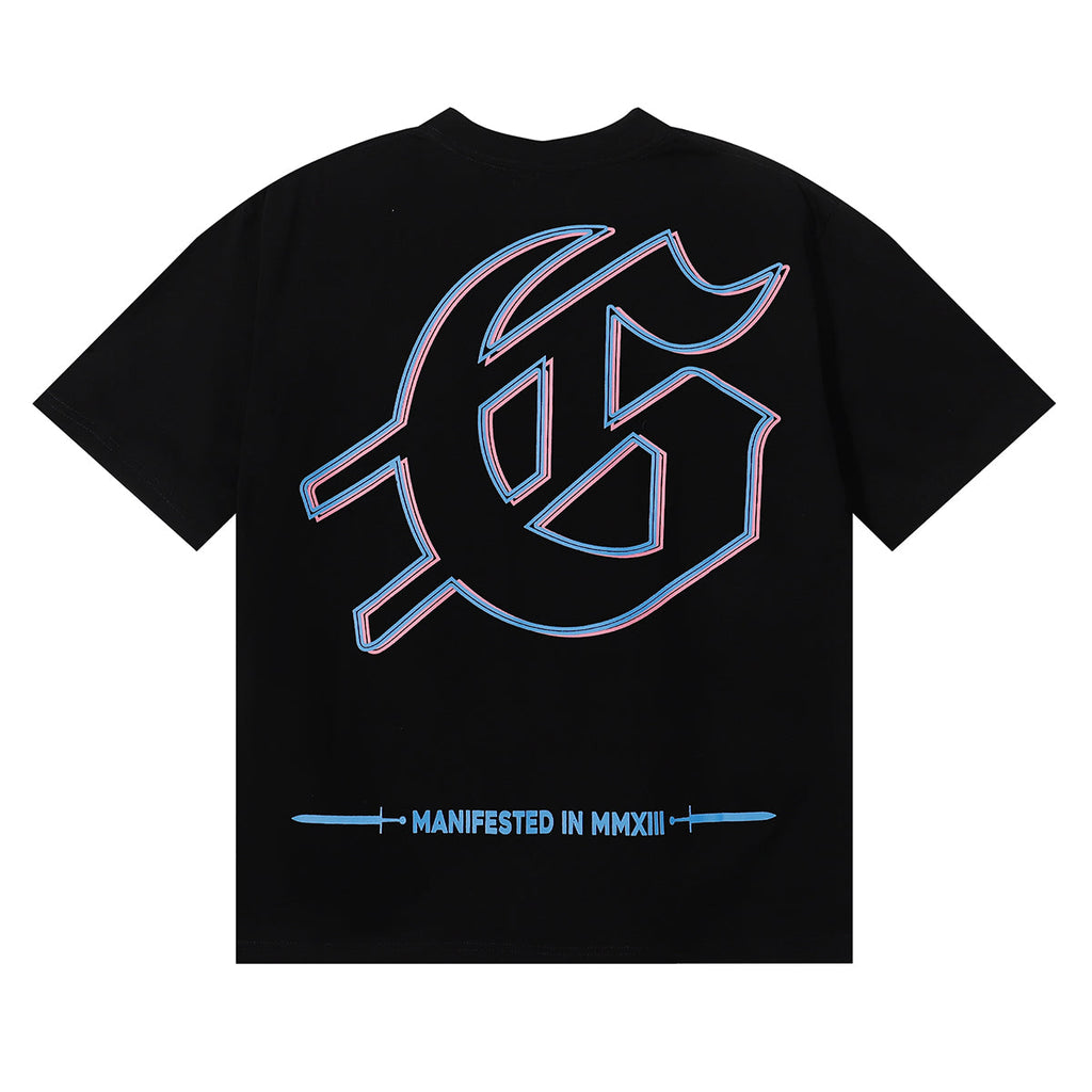 Godspeed T Shirts Skeletons Crowd Printed Cotton Casual Short Sleeves Men and Women