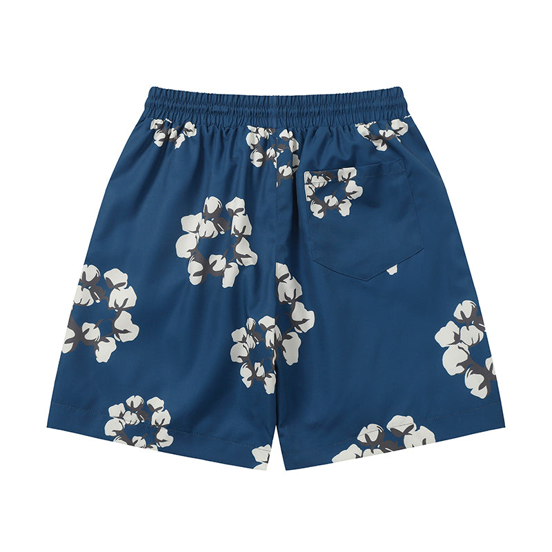 Denim Tears Shorts Yellow flower woven