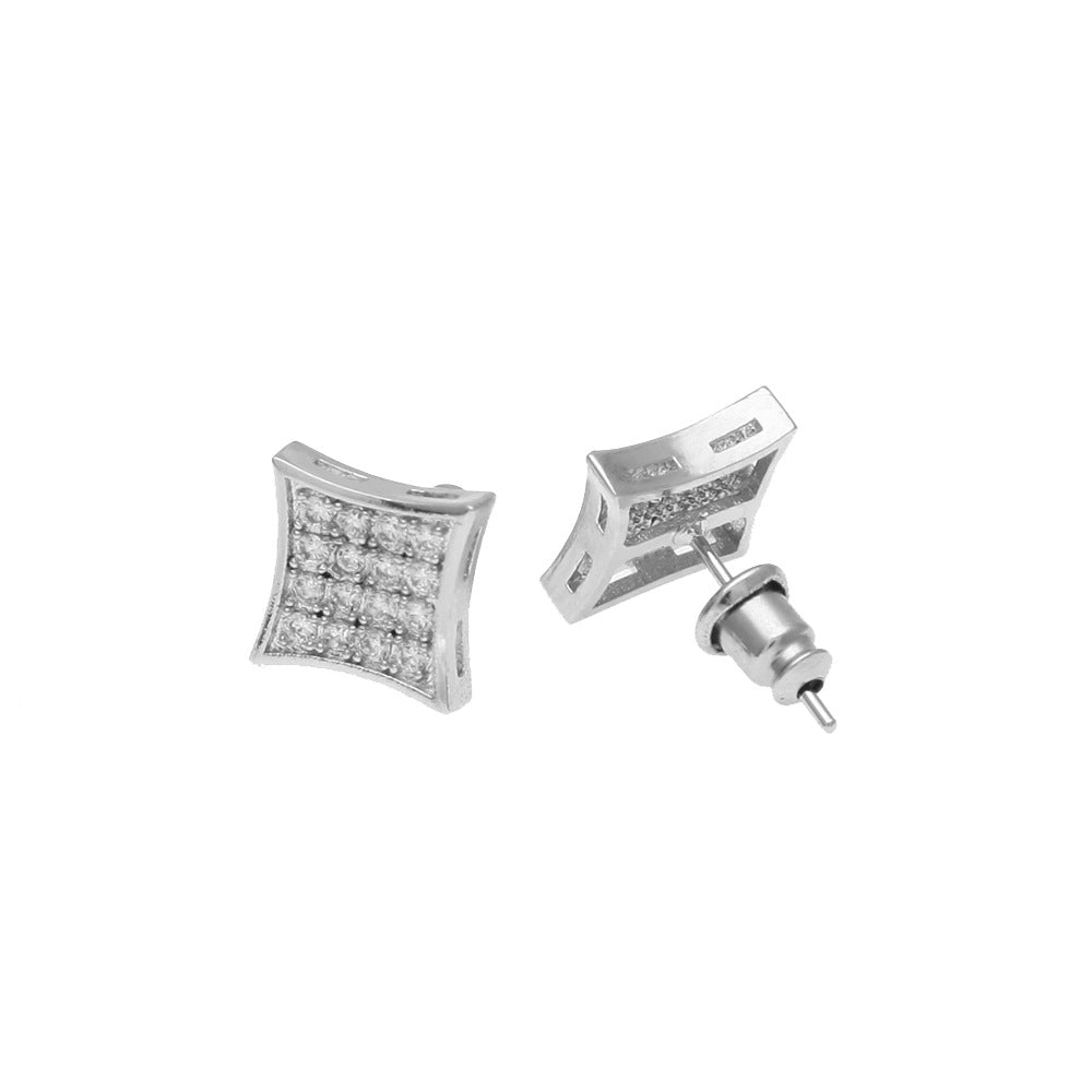 Earrings Zircon Square Earrings Spectrum