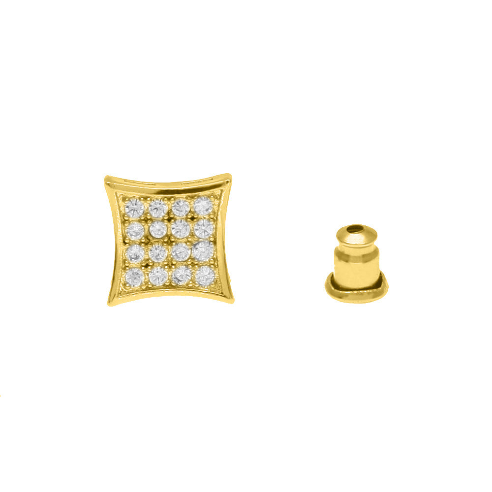 Earrings Zircon Square Earrings Spectrum