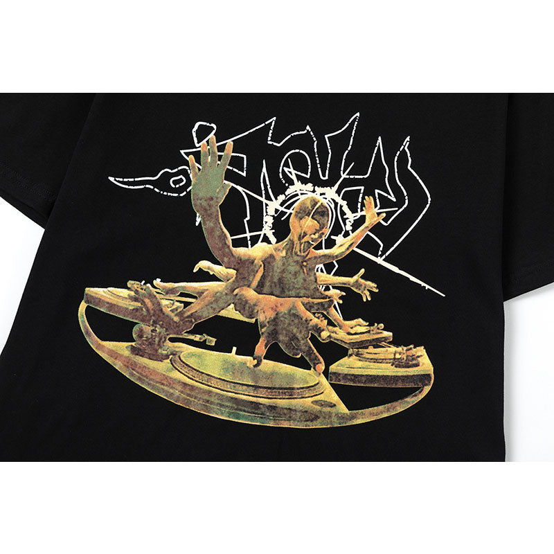 Travis Scott T-Shirt Travis Scott Cactus Jack x Utopia Loose Short Sleeve