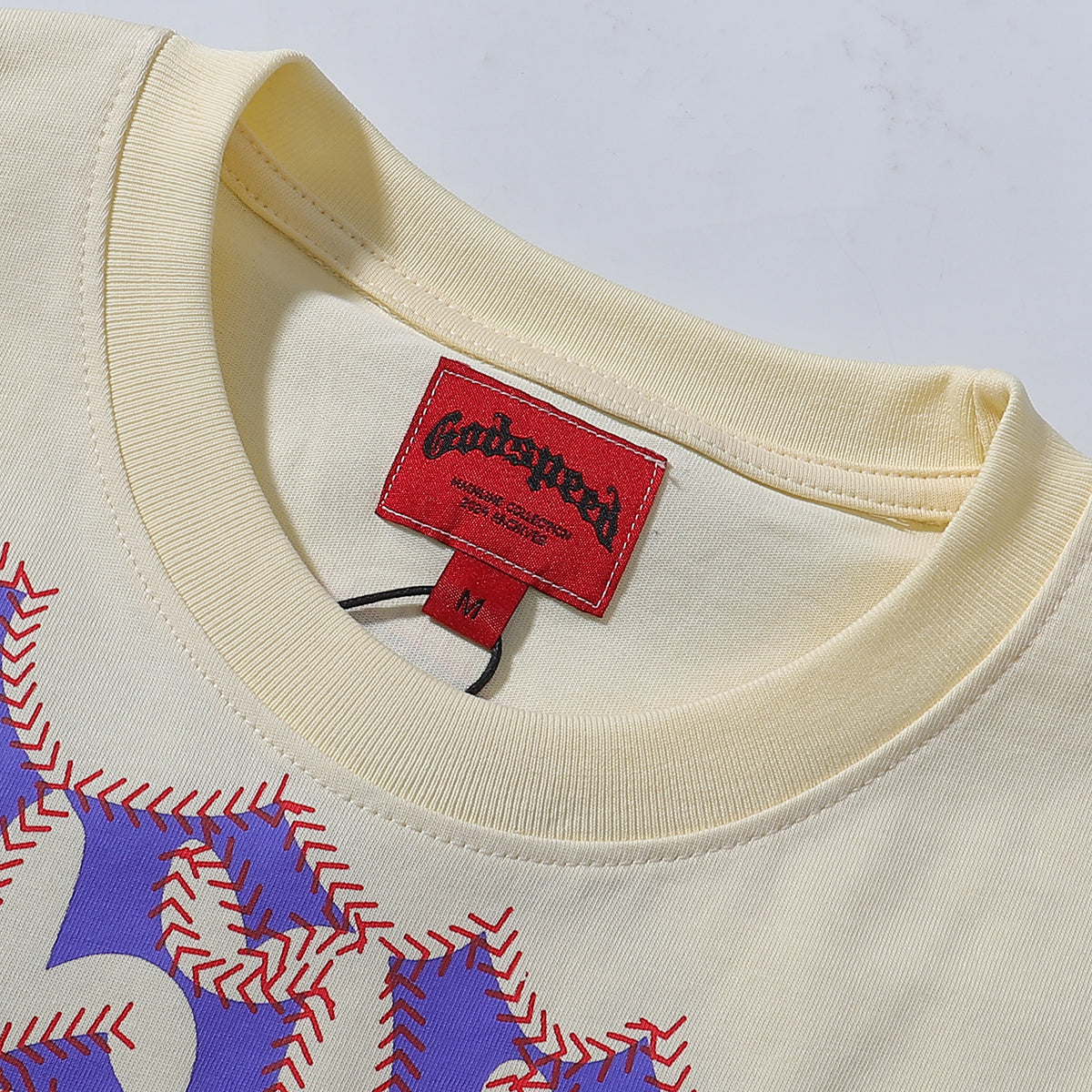 Godspeed T Shirts Skull Baseball Players Printed Cotton Casual Short Sleeves Men and Women