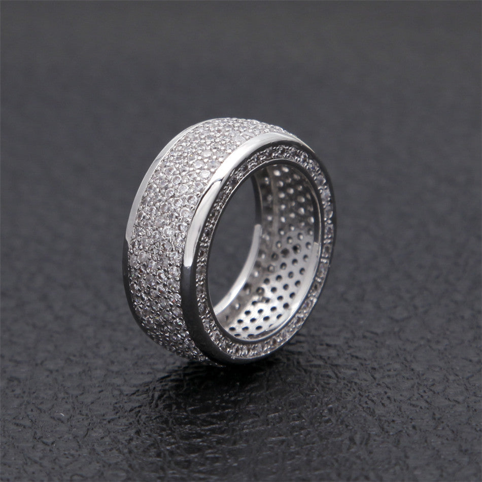 Rings Hip Hop Copper Zircon Ring St. Valentine's Spectrum