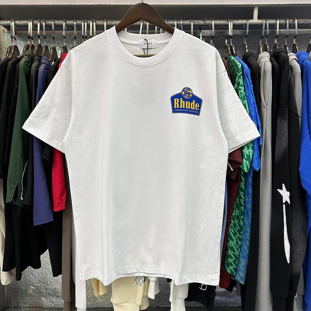 Rhude T Shirts Wine Printing Cotton Casual Short Sleeve Men and Women