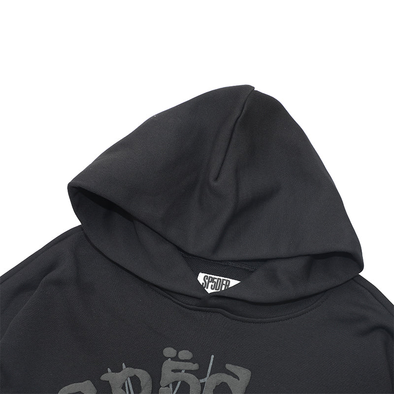 Sp5der Hoodie Cobweb Puff Print Pure Cotton