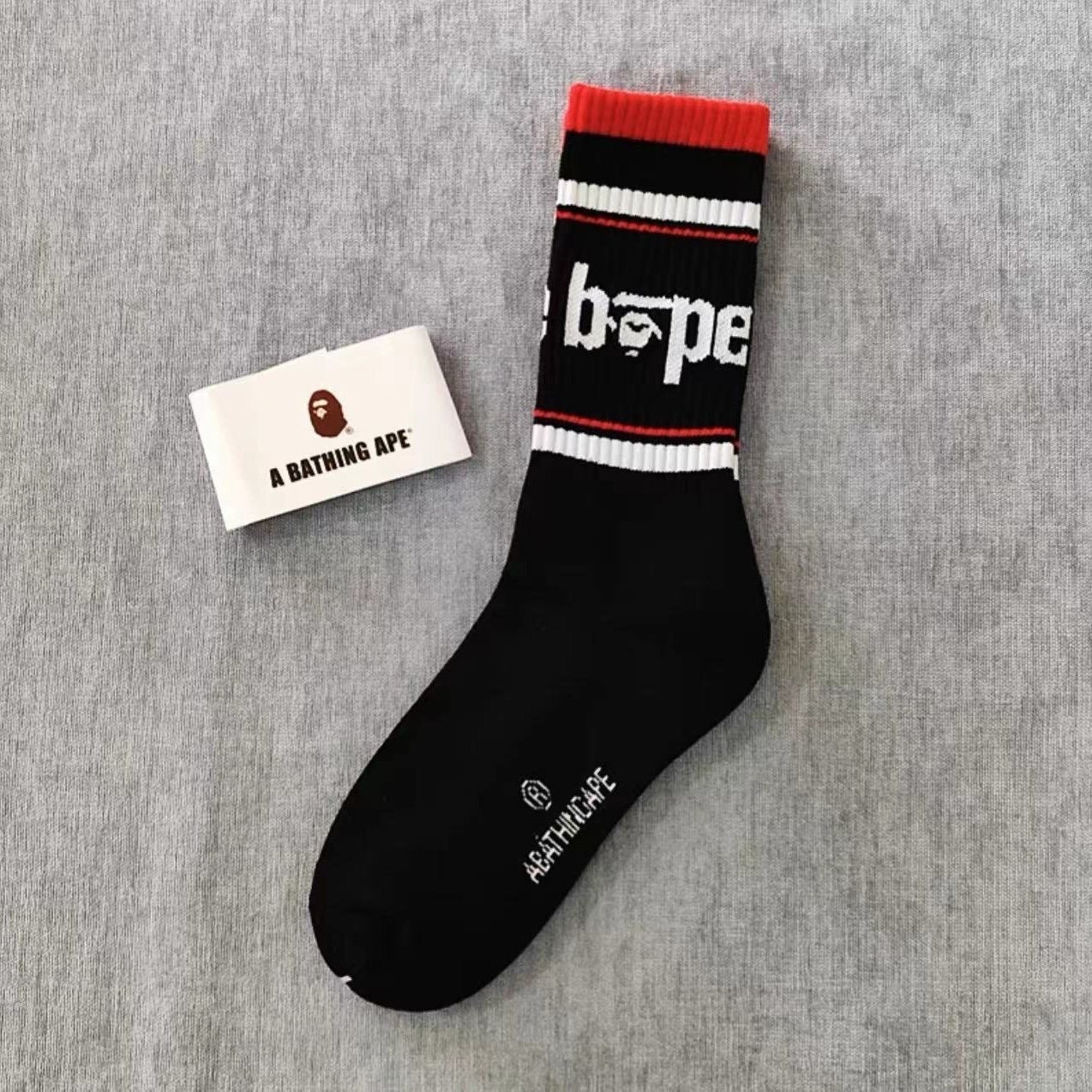 Bathing Ape Bape Socks ape head socks men and women medium tube towel bottom outdoor actual combat elite training sports basketball socks