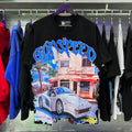 Godspeed T Shirts Convenience Store White Car Printing Cotton Casual Short Sleeve Men's and Women's