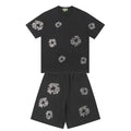 Denim Tears T shirt & Shorts 2 Piece Set Rhinestones