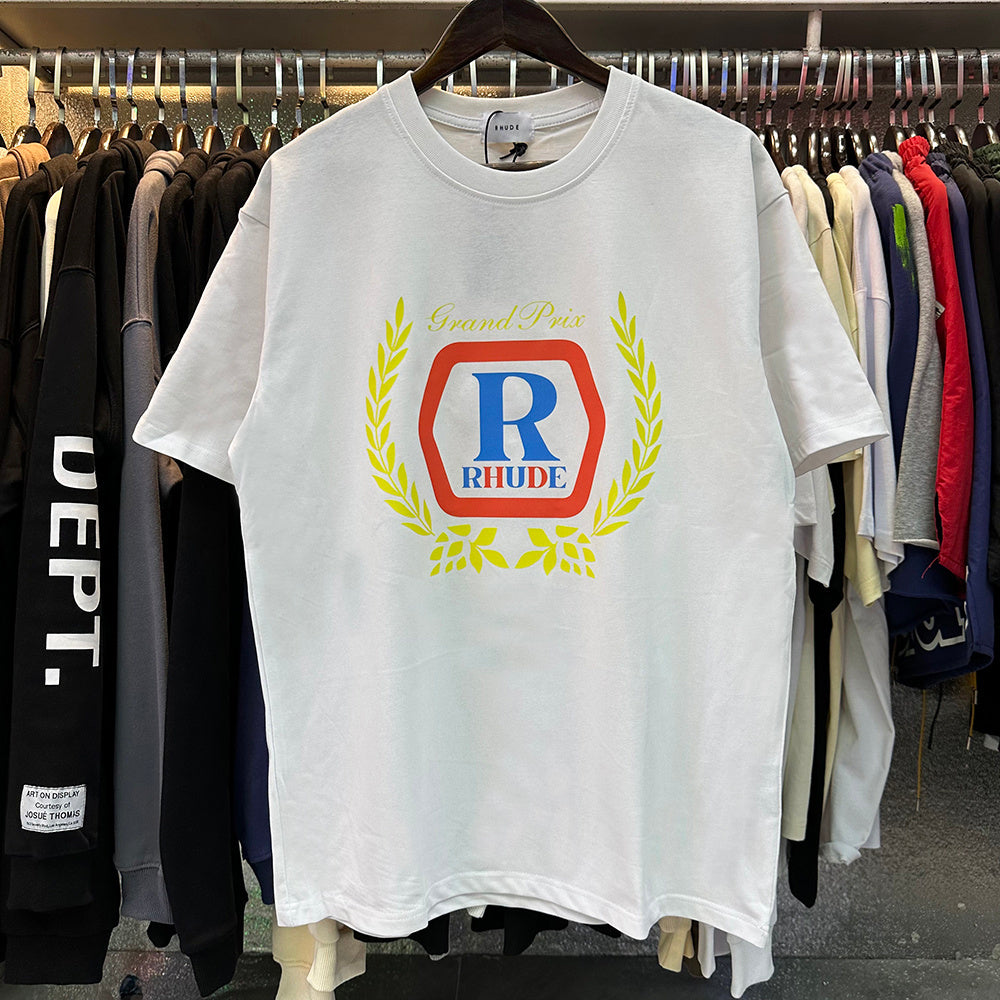 Rhude T Shirts Printed Cotton Loose Short Sleeves Men and Women