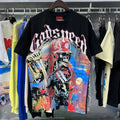 Godspeed T Shirts Skull Baseball Players Printed Cotton Casual Short Sleeves Men and Women