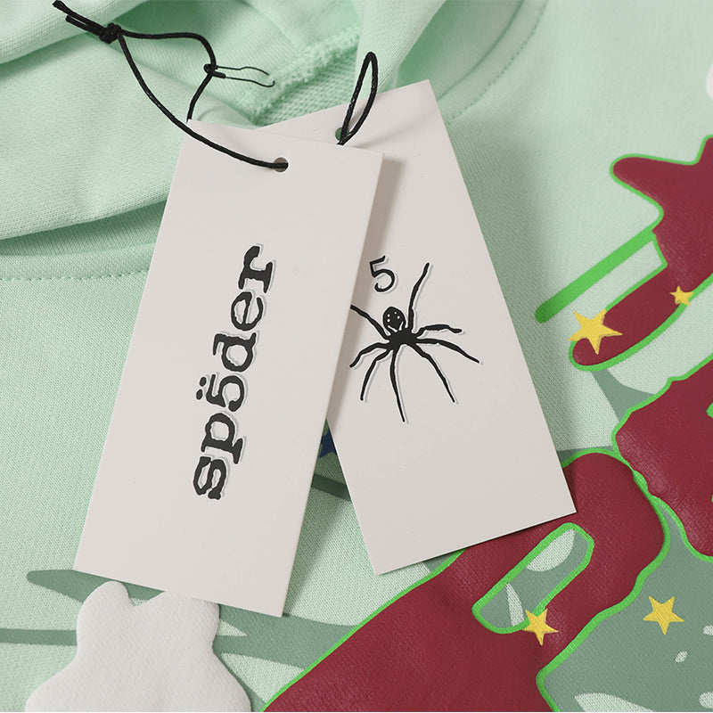 Sp5der Hoodie Cobweb Puff Print Pure Cotton