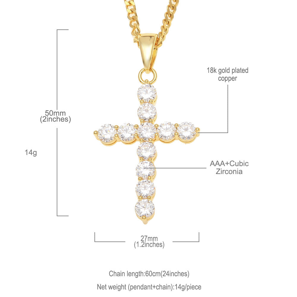 Jewelry Copper with AAA Zircon Crosses Royalty Spectrum Crosses