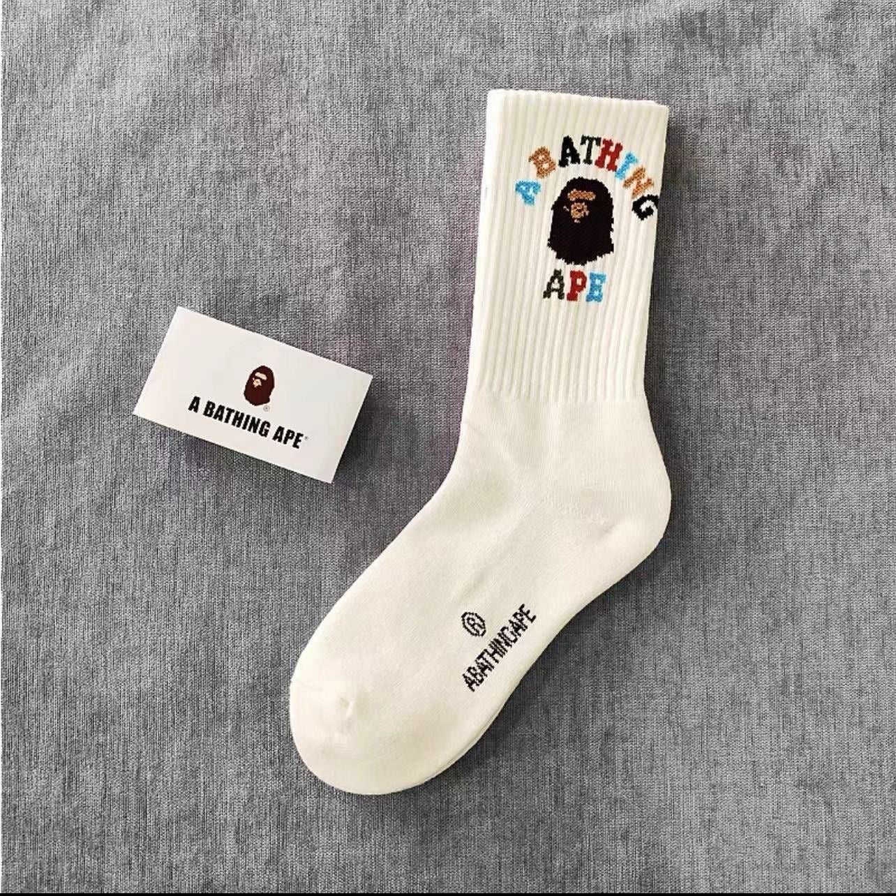 Bathing Ape Bape Socks ape head socks men and women medium tube towel bottom outdoor actual combat elite training sports basketball socks