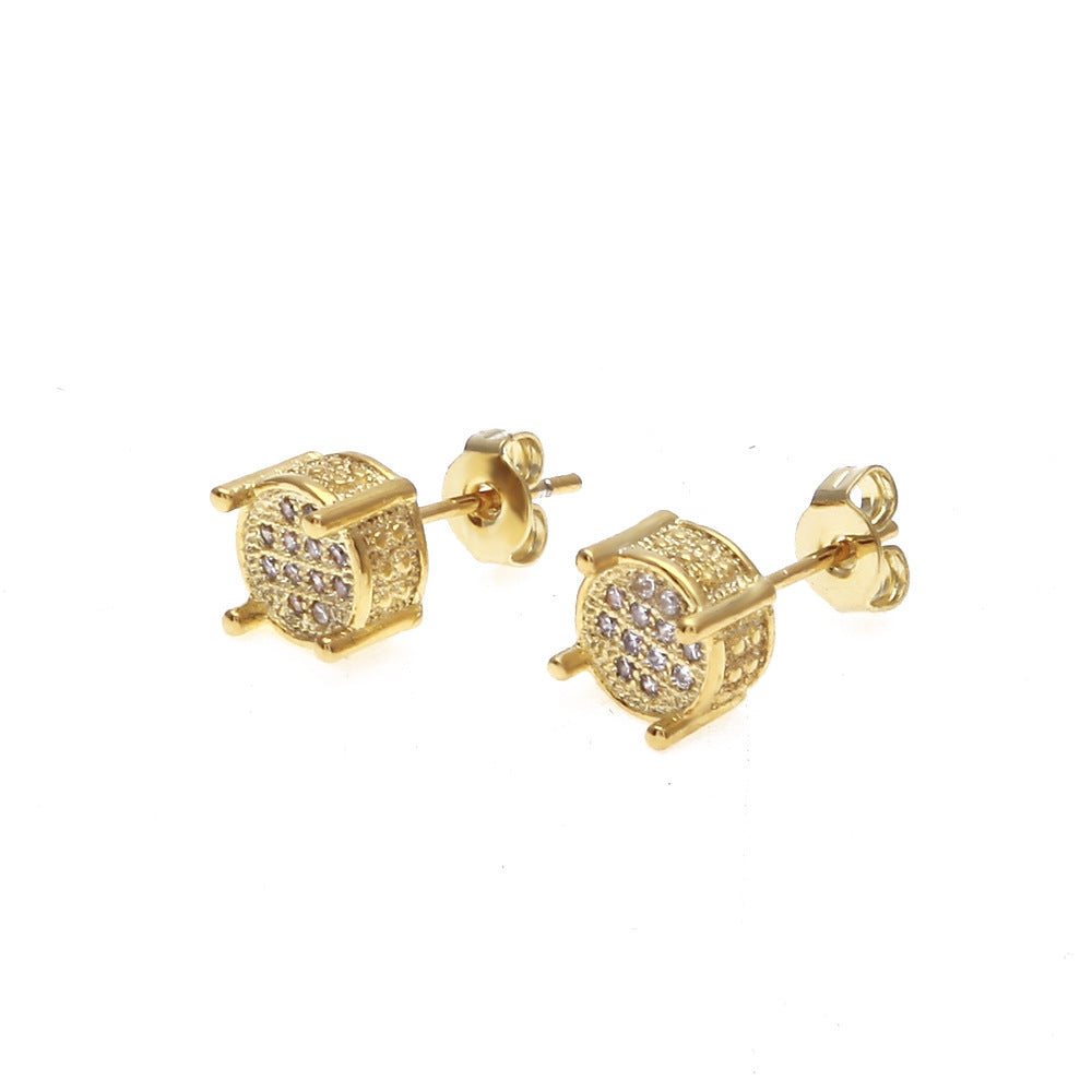 Earrings Zircon Round Earrings Spectrum