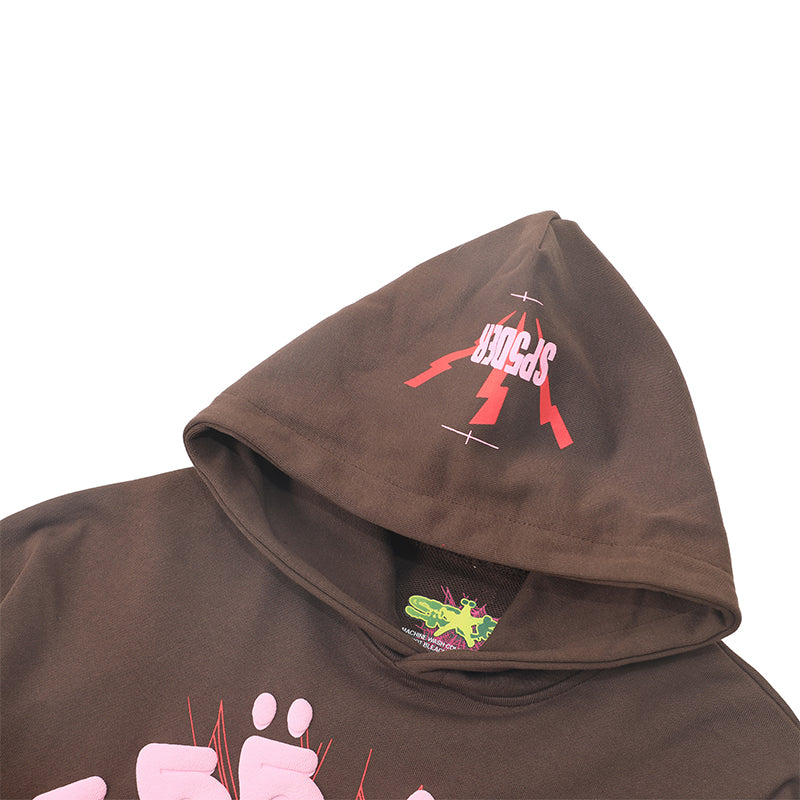 Sp5der Hoodie Cobweb Puff Print Pure Cotton