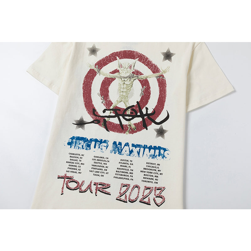 Travis Scott T Shirts Cactus Jack x Utopia Tour Utopia joint model Heaven and Hell short sleeve