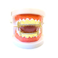 Grillz Hip Hop AAA Zircon Real Gold Plated Pointed Braces