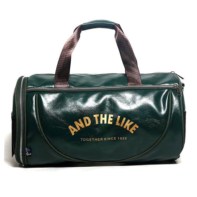 Leather duffel bag shoulder messenger bag travel bag sports bag men's fitness bag women's portable training bag