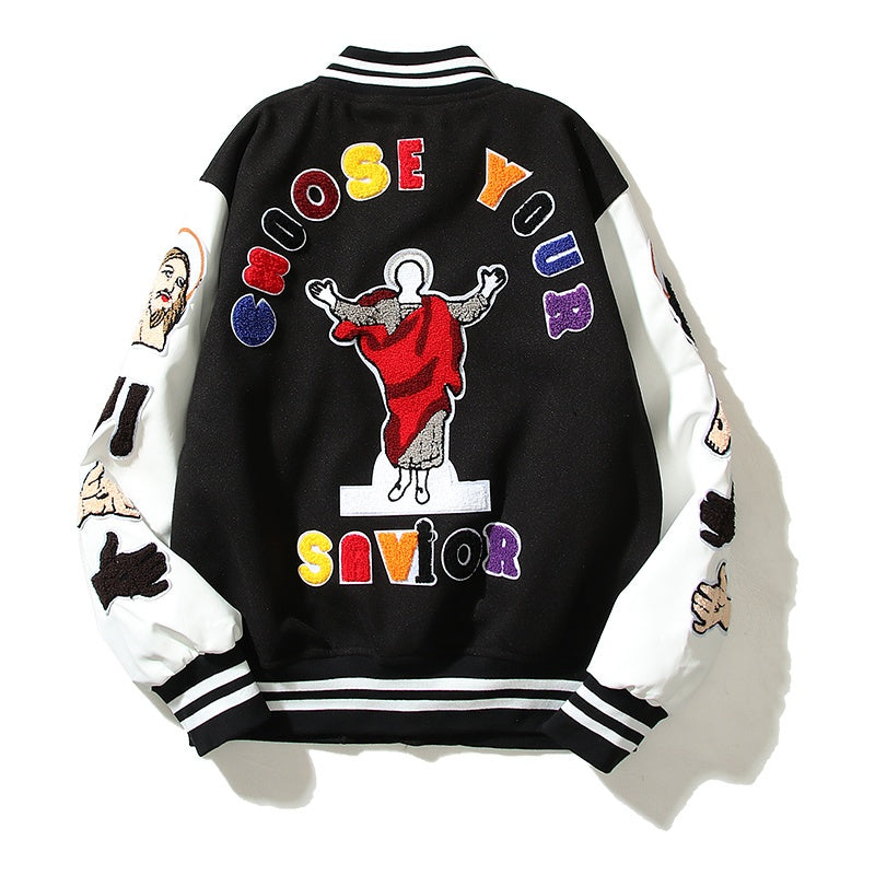 American-style baseball jacket James-style Price Stadium Jacket ¨C a varsity-style sports jacket featuring intricate, full-coverage embroidery.