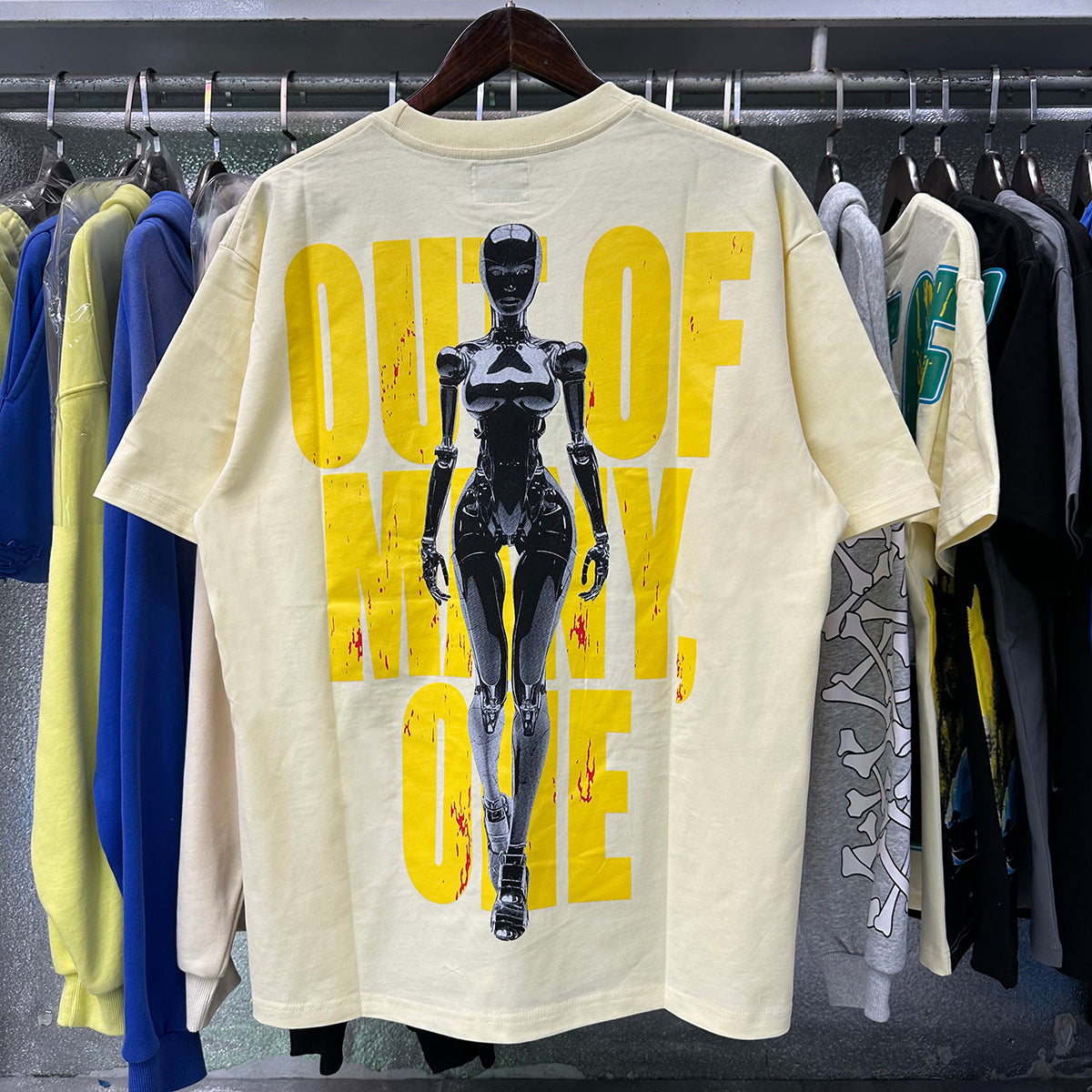 Godspeed t Shirts Technology Robot Printing Cotton Casual Short Sleeve Men and Women