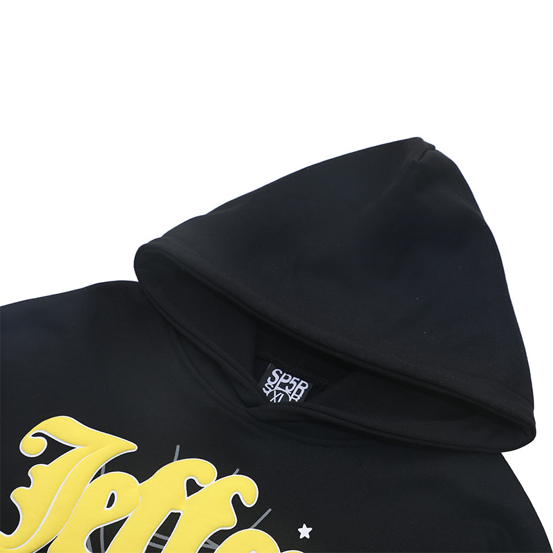 Sp5der Hoodie Cobweb Puff Print Pure Cotton