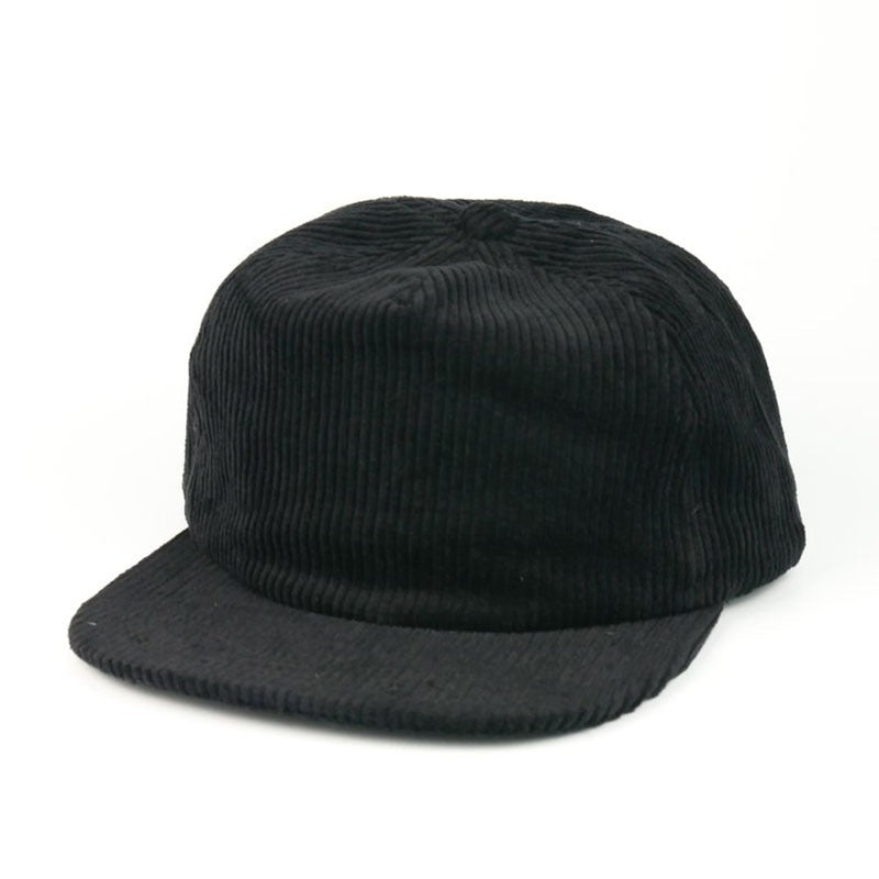 Trendy flat brimmed snapback hats corduroy heattech breathable