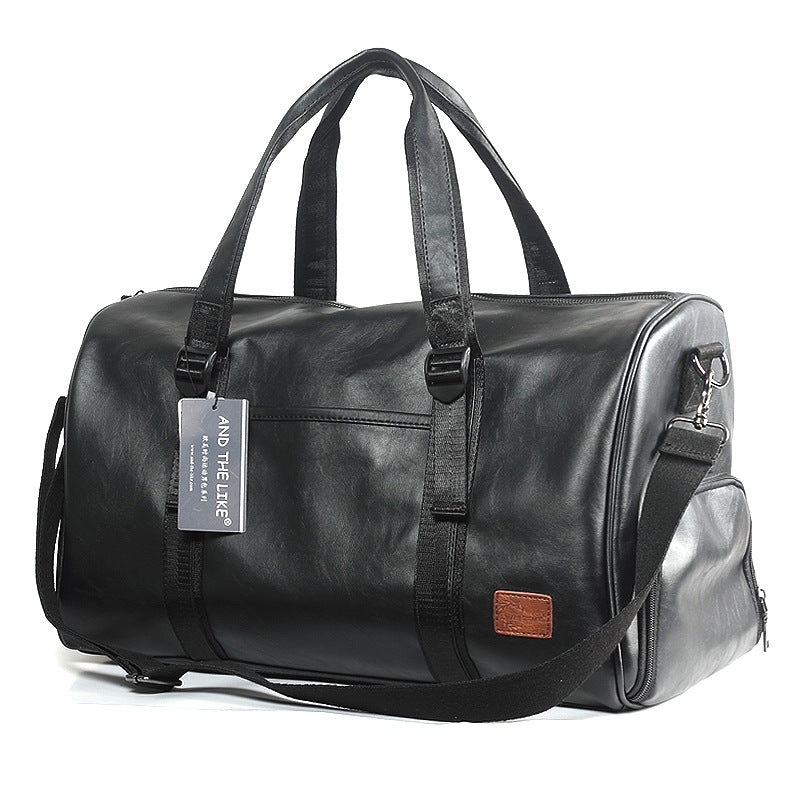 Leather duffel bag men's travel bag large capacity portable messenger bag travel luggage bag