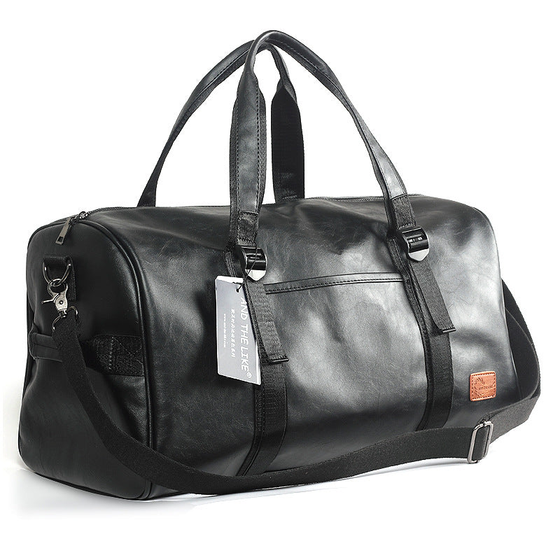 Leather duffel bag men's travel bag large capacity portable messenger bag travel luggage bag